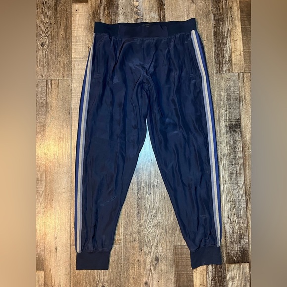 ATM Silk Side Stripe Joggers Pants Midnight Anthony Thomas Melillo Medium - Picture 2 of 7